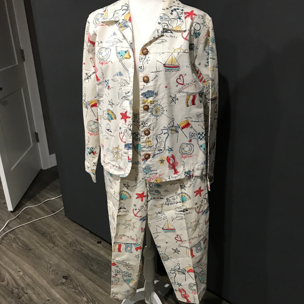 Ocean Themed Jacket and Pant Set.